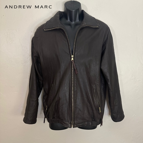 Andrew Marc Leather Jacket XS Gently worn 100% leather Full zip Fully lined